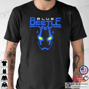 The Blue Hermano Beetle blue beetle scarab T Shirt 2 Ink In Action