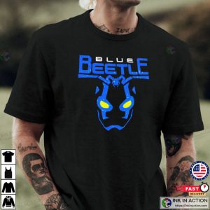 The Blue Hermano Beetle blue beetle scarab T Shirt 3 Ink In Action