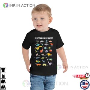 Types Of Dinosaurs Alphabet A-Z T-Rex Shirt For Kids