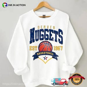 Vintage Denver nuggets basketball EST 1967 Shirt 3 Ink In Action