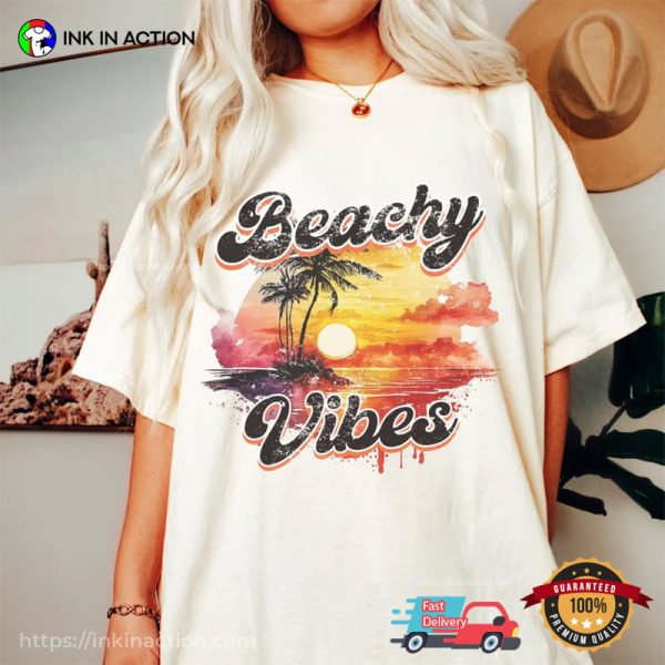 Vintage Palm Trees Beachy Vibes Shirt