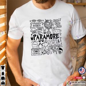 Vintage Paramore Album Lyric Merch, Paramore Band