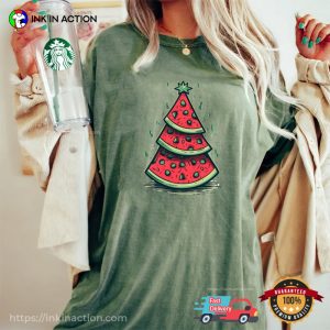 Watermelon Christmas Tree Xmas In Summer Holiday T-shirt