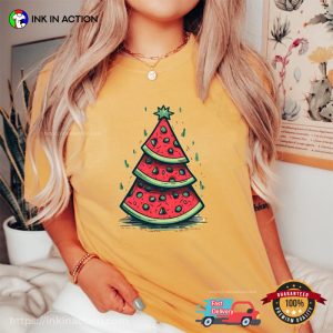 Watermelon Christmas Tree Xmas in summer Holiday T shirt 4 1