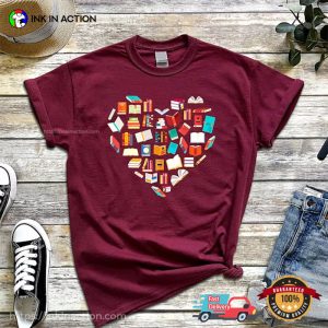 book worm gifts heart book Graphic Shirt 2 Ink In Action