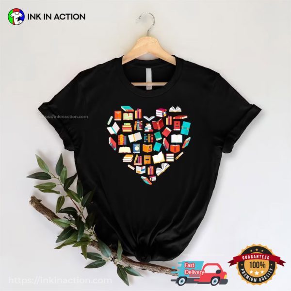 Book Worm Gifts Heart Book Graphic Shirt