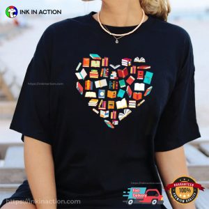 book worm gifts heart book Graphic Shirt Ink In Action