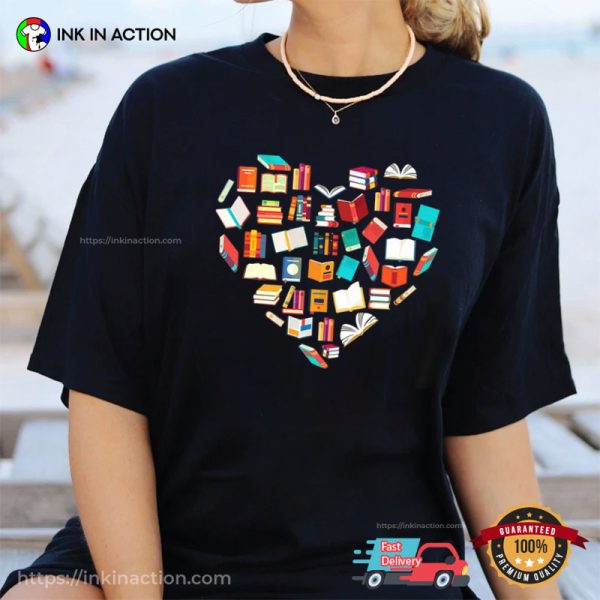 Book Worm Gifts Heart Book Graphic Shirt