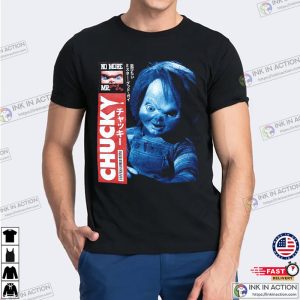 chucky halloween Album Cover T Shirt 4 Ink In Action