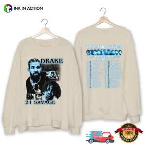 drake 2023 tour 21 Savage Rescheduled Shirt 2 Ink In Action