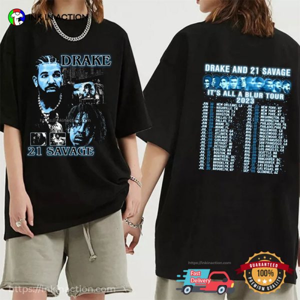 Drake 2023 Tour 21 Savage Rescheduled Shirt