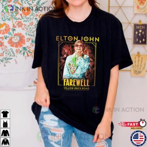 Elton John Yellow Brick Road Tour Flower Portrait T-Shirt