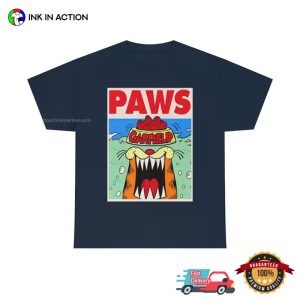 funny garfield Paws Jaws Movie T Shirt 3