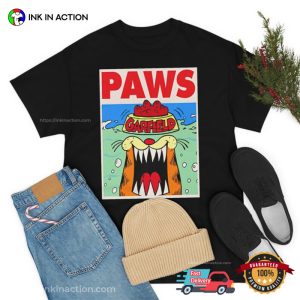 funny garfield Paws Jaws Movie T Shirt 4