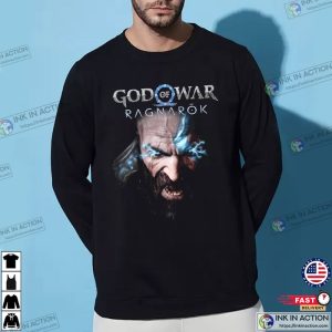 god of war ragnarok kratos Graphic Tee Ink In Action