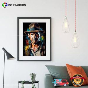 indiana jones harrison ford Portrait Street Style Poster Ink In Action