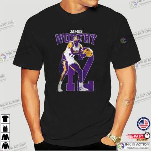 james worthy Basketball Vintage 80s 90s T shirt 4 Ink In Action
