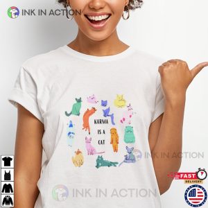 karma is a cat taylor swift karma Classic T Shirt 0 Ink In Action