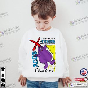 mcdonalds characters grimace X treme rock Climing Shirt 1 Ink In Action