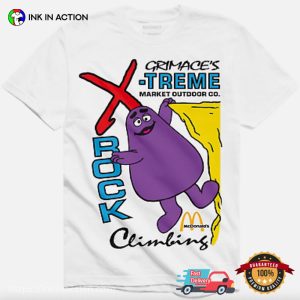 mcdonalds characters grimace X treme rock Climing Shirt 2 Ink In Action