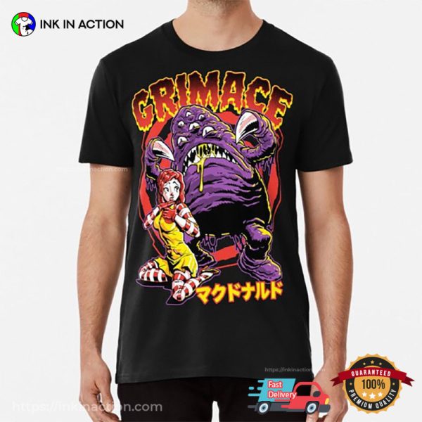 Mcdonald’s Characters Purple Grimace Kaiju Japan Shirt