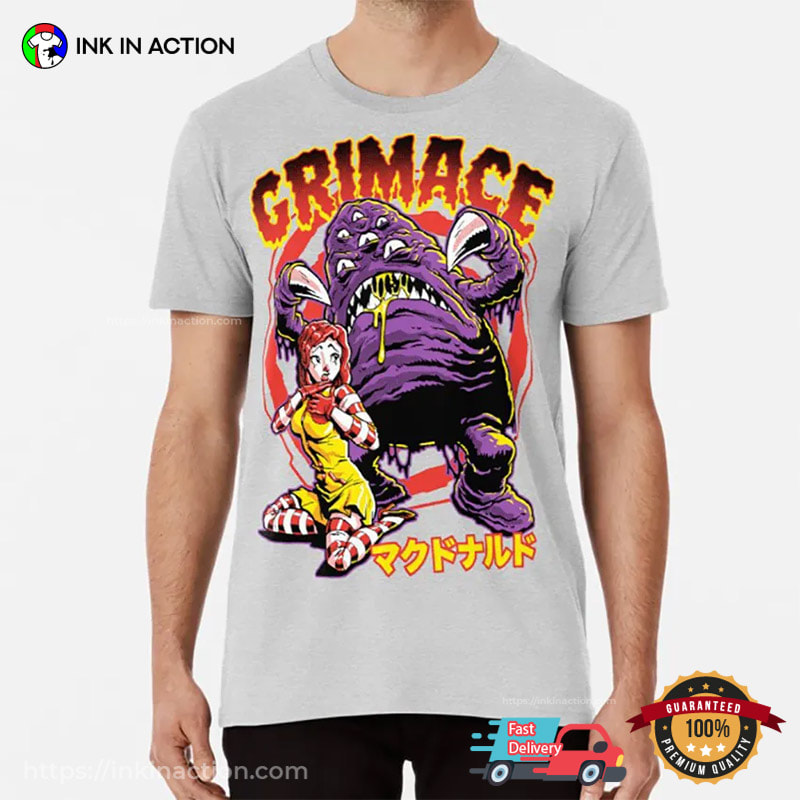 Mcdonald's Characters Purple Grimace Kaiju Japan Shirt