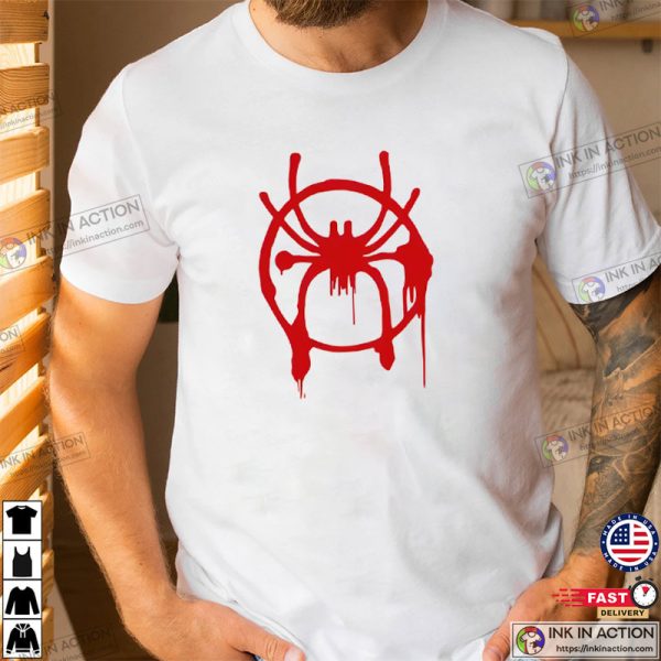 Miles Morales Spider Spray Paint Shirt New Spiderman Movie 2023