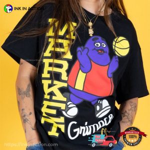 purple mcdonalds mascot GRIMACE HOOPS Shirt 1 Ink In Action