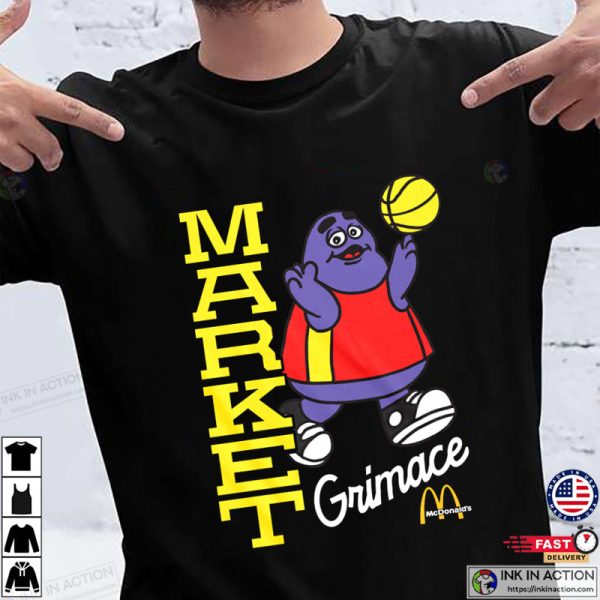 Purple Mcdonalds Mascot GRIMACE HOOPS Shirt