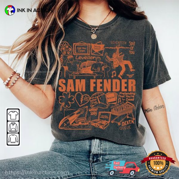 Sam Fender Tour Doodle Art Doodling Patterns Shirt