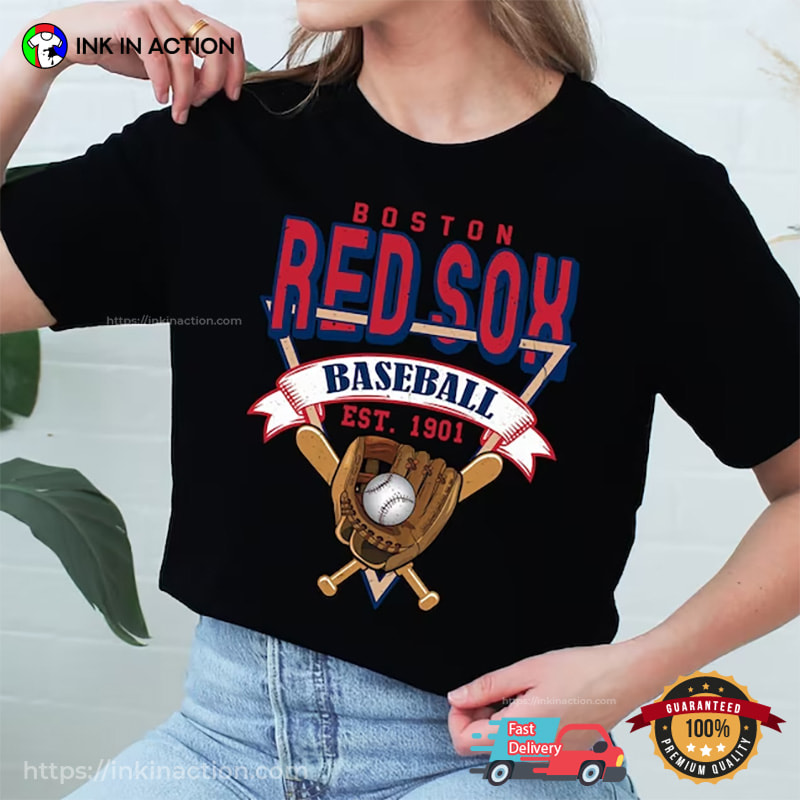 Boston Red Sox T Shirt Men Medium MLB Baseball Vintage Retro Made in Boston