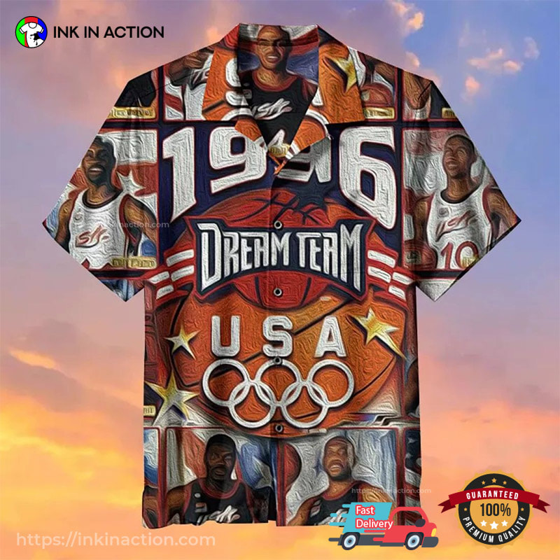 1996 American NBA Dream Team Hawaiian Shirt - Ink In Action