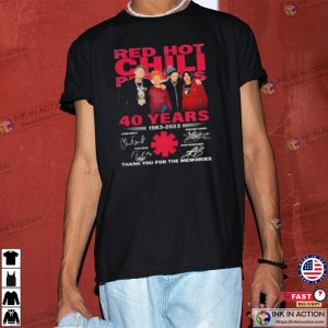 40 Years Of Red Hot Chili Peppers 1983-2023 Signatures Thank You For The Memories Shirt