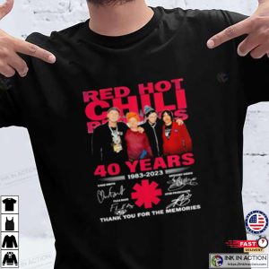 40 Years Of Red Hot Chili Peppers 1983-2023 Signatures Thank You For The Memories Shirt