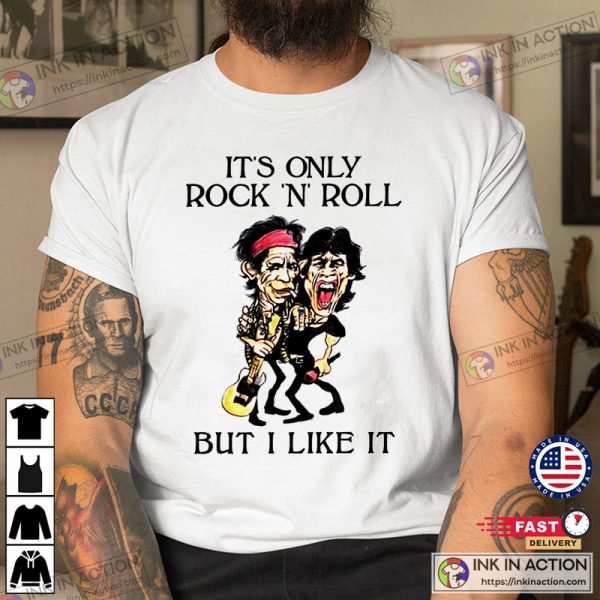 70’s Mick Jagger And Keith Richards Only Rock ‘N’ Roll Shirt