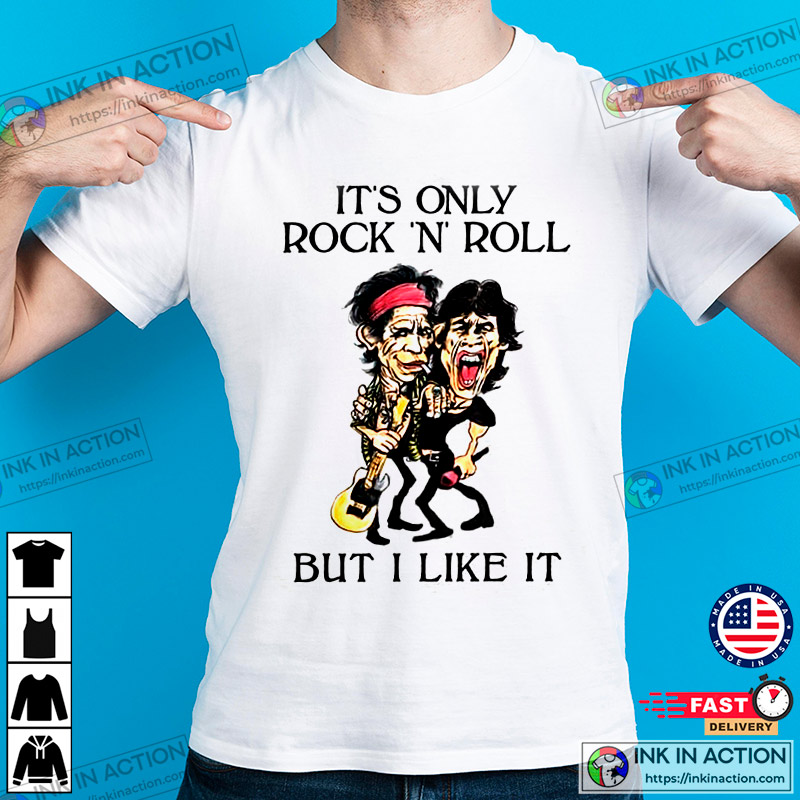 70\'s Mick Jagger And Keith your your Tell - Roll Shirt \'N\' thoughts. Print Only Richards Rock