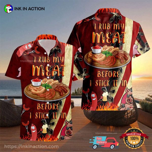 BBQ Men Smoke Dad Hawaiian Aloha Shirt