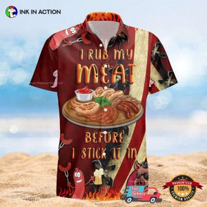 BBQ Men Smoke Dad Hawaiian aloha shirt Ink In Action