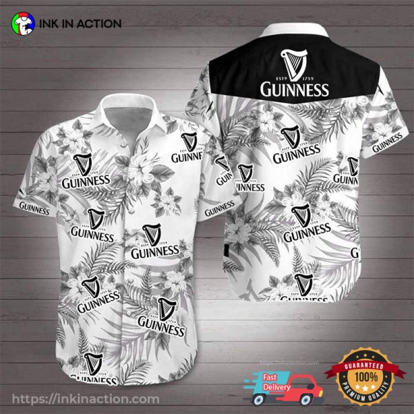 Black And White Guinness Drink Hawaiian Shirt