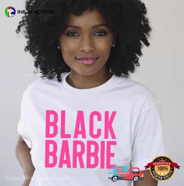 Black Barbie Pink Text Unisex T-shirt