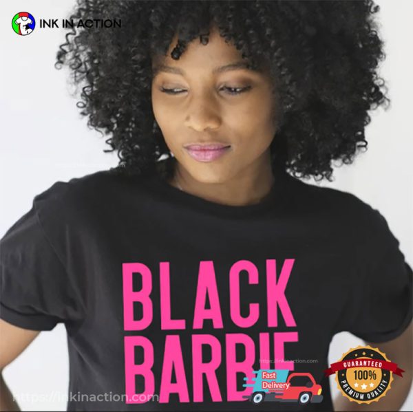 Black Barbie Pink Text Unisex T-shirt