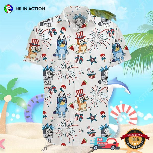 Bluey 4th Of July Funny Hawaiian Shirts