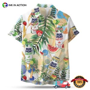 Bud Light Seltzer Tropical Fruit Hawaiian Shirt Ink In Action