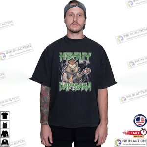 Capybara Heavy Metal Music 90s Style T-shirt
