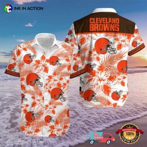 Cleveland Browns Football Floral aloha shirt Ink In Action