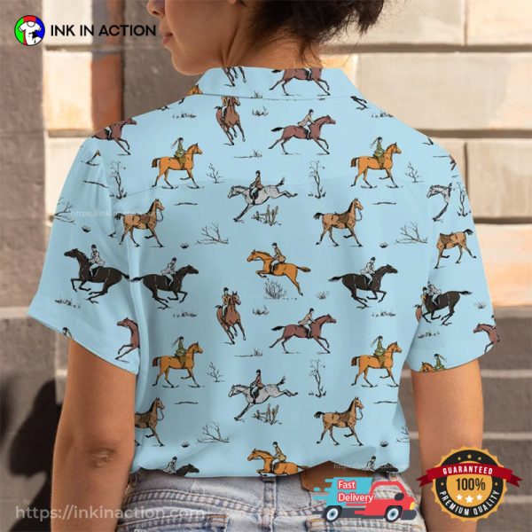 Cowboy Rise Horse Blue Hawaiian Shirt