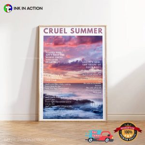 Cruel SummerSwiftie Merch Print Poster 1 Ink In Action