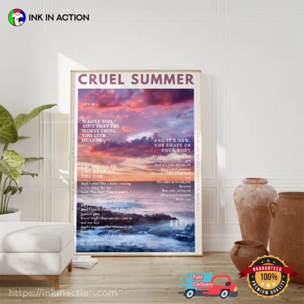 Cruel Summer, Swiftie Merch Print Poster