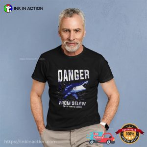 Danger Great White shark t shirt Ink In Action