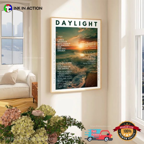 Daylight, Digital Lyric Poster, Swiftie Room Merch